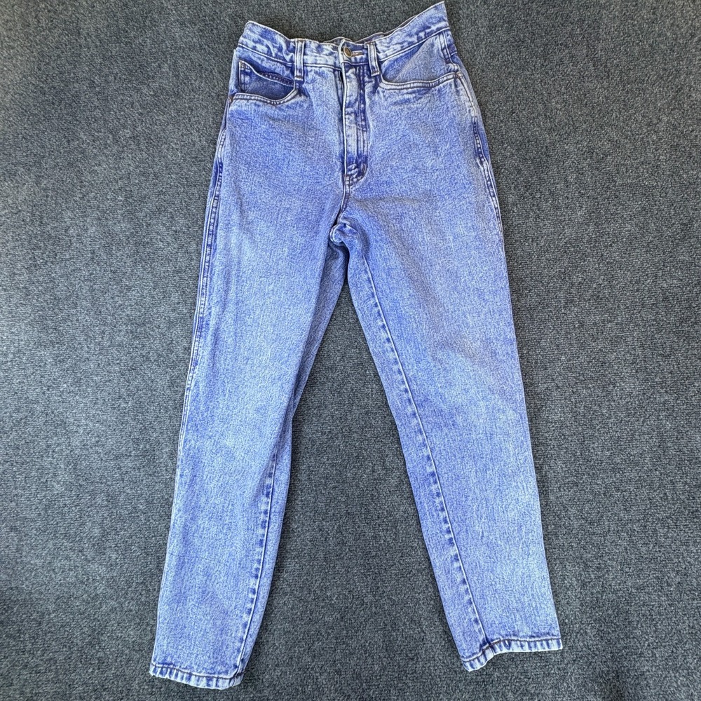 Vintage Bill Blass Jeans Womens 25x26 Blue Acid Wash Denim Cotton Tapered Leg